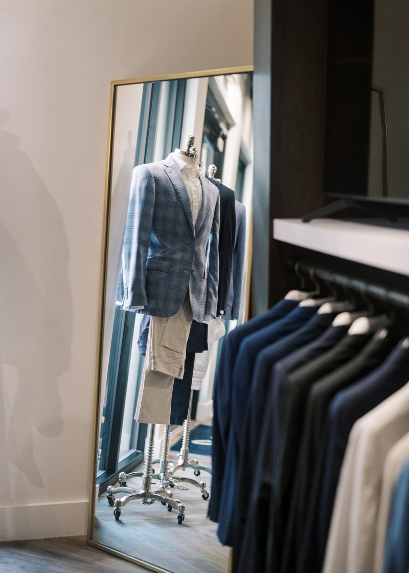 Custom sport coat on the showroom floor