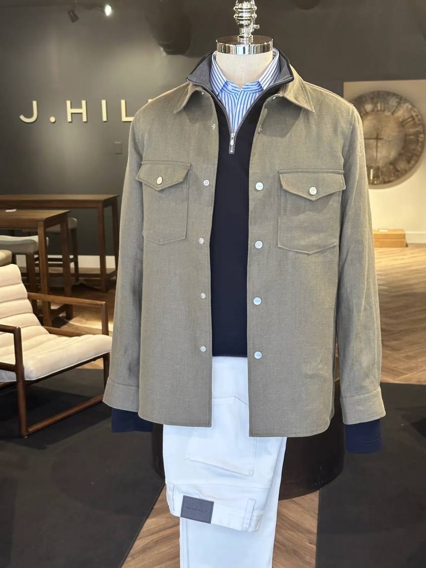 Shirt jacket on a tailoring form